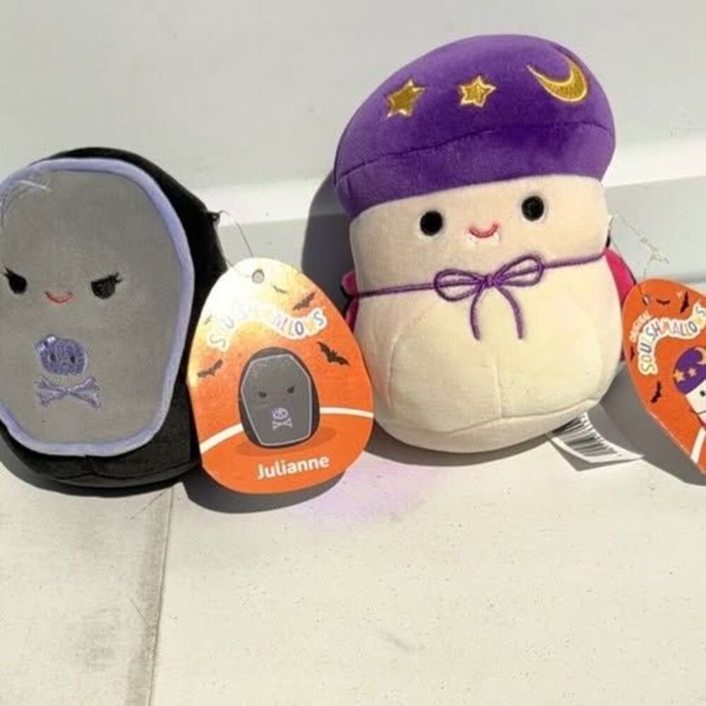 Carina And Juliane Squishmallows Set Halloween Plush Coffin Vampire 5”